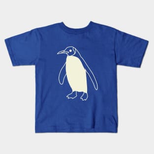 Cute Penguin Aesthetic Lineart Kids T-Shirt